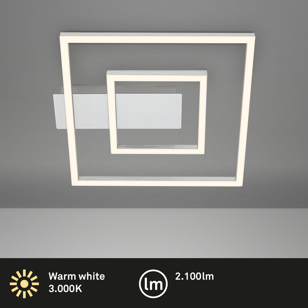 Nærbilde av LED taklampe 3772 med 2 rammer aluminium