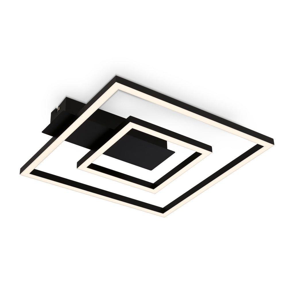 LED taklampe 3772 med 2 rammer svart metall forfra
