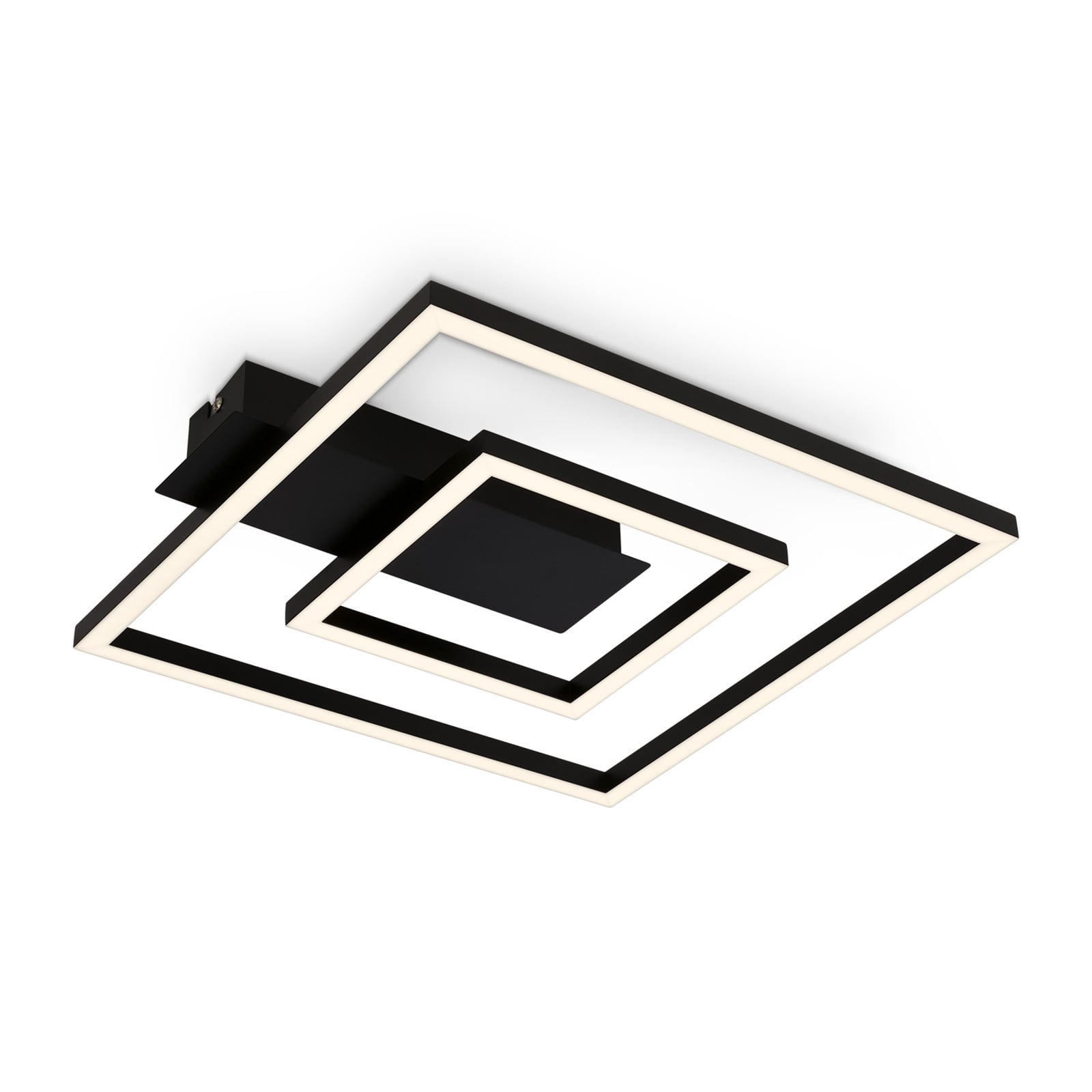 LED taklampe 3772 med 2 rammer svart metall forfra