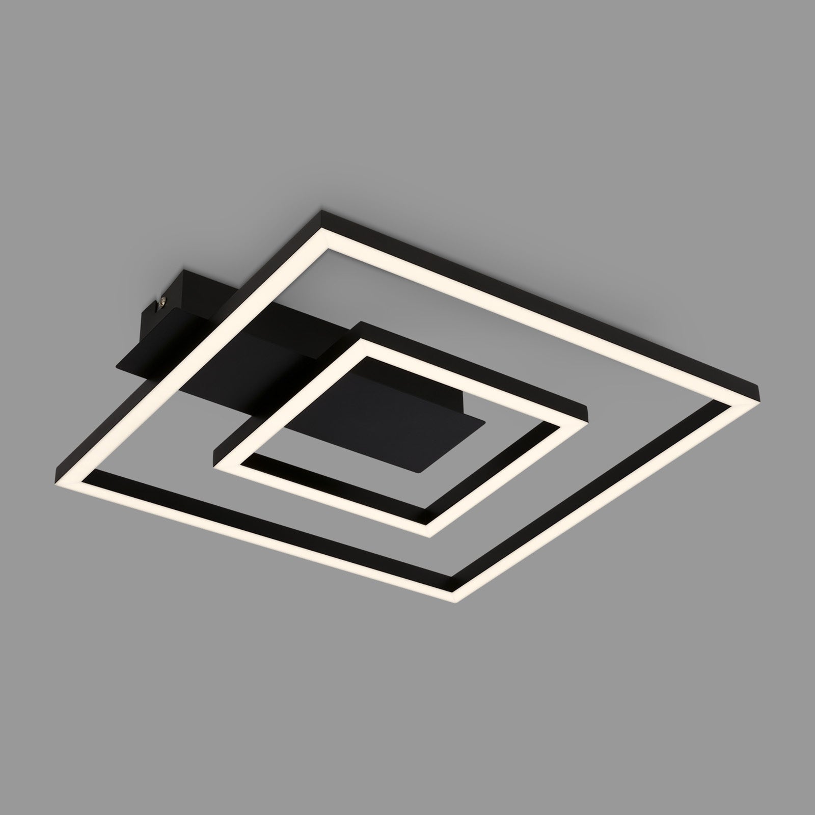 LED taklampe 3772 med 2 rammer svart metall montert i rom