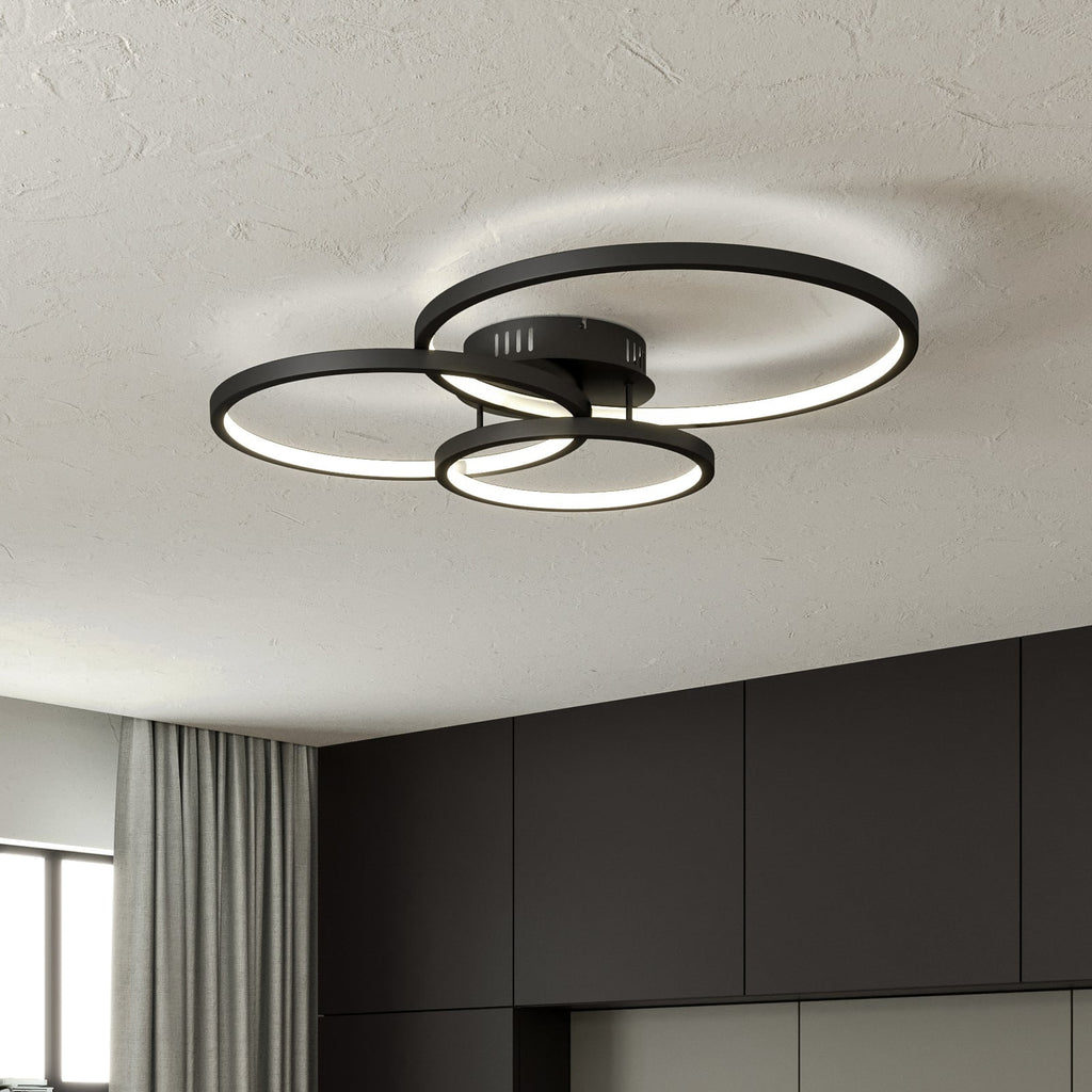 LED taklampe Aaron smart antrasitt RGB CCT dimbar 36W forfra
