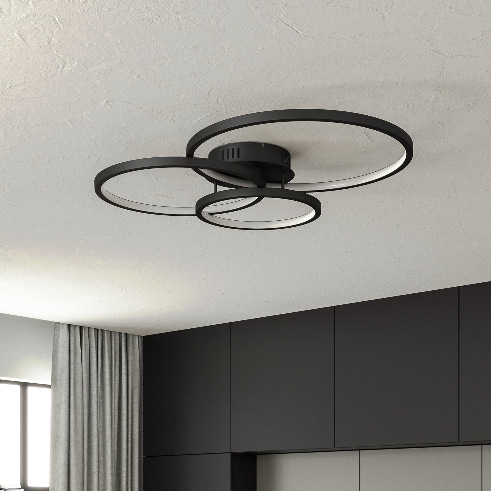 LED taklampe Aaron smart antrasitt RGB CCT dimbar 36W bakside