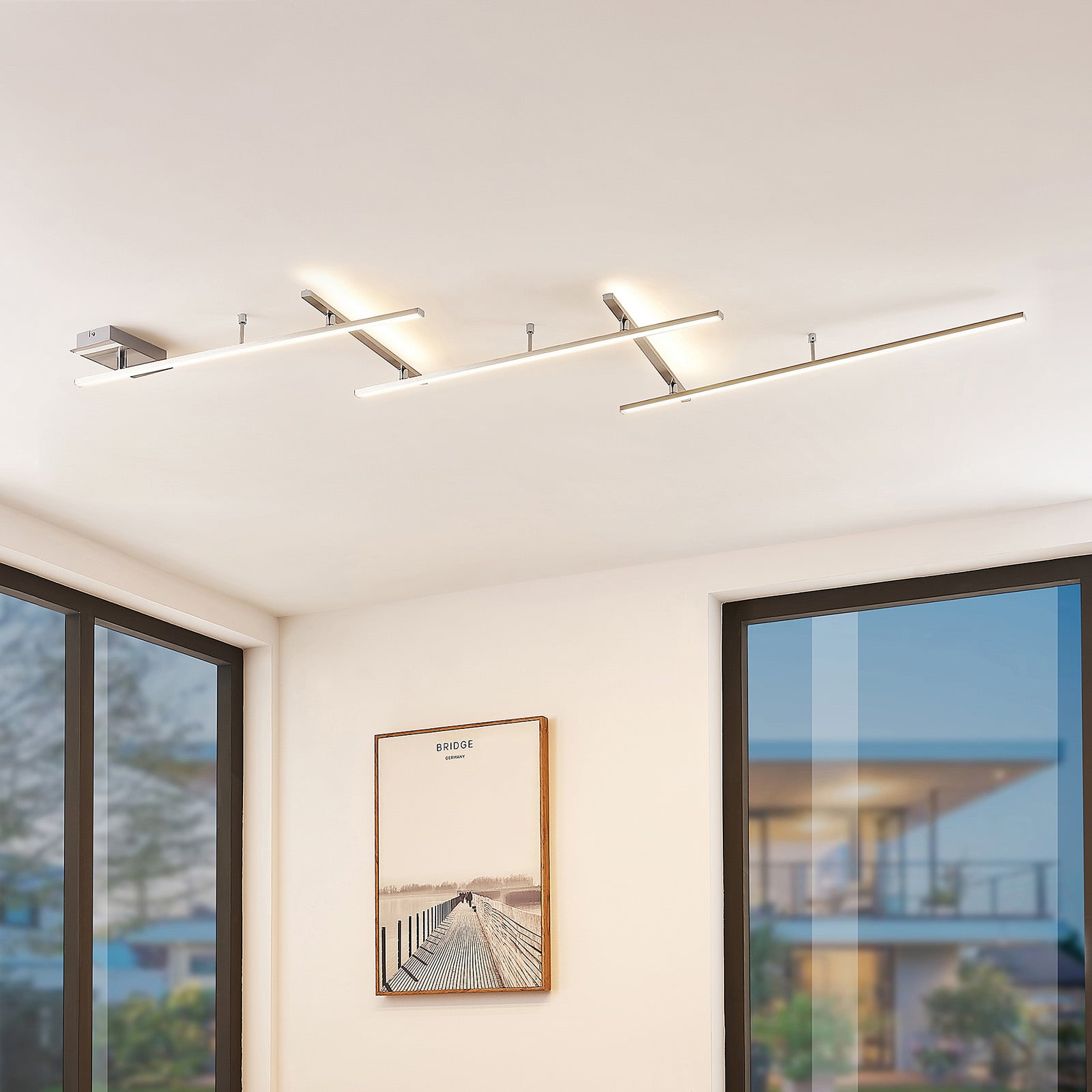 LED taklampe Acia dimbar nikkel 250 cm 25W bakside