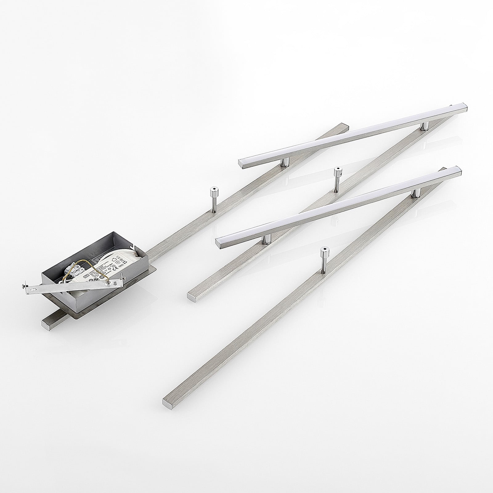 LED taklampe Acia dimbar nikkel 250 cm 25W monteringsplate