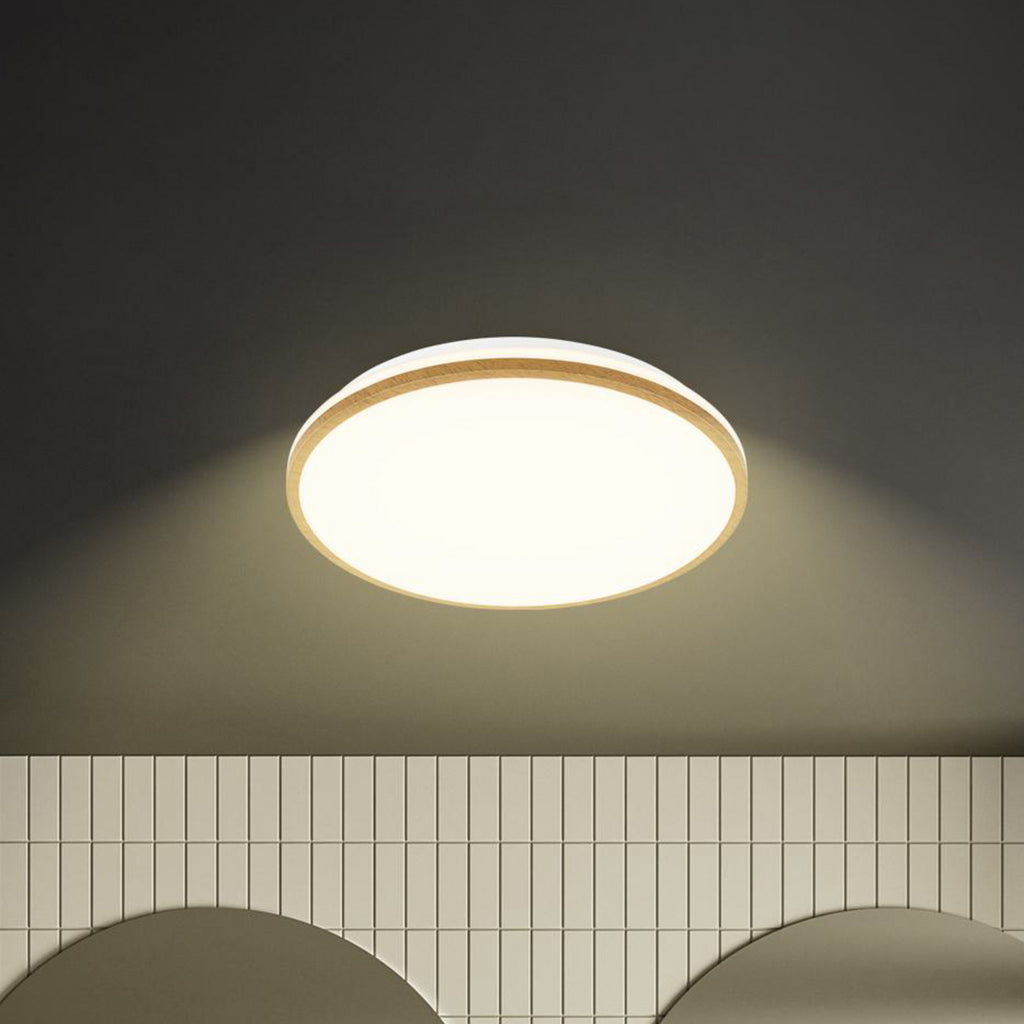 LED taklampe Acorus Ø33 cm hvit trefarget front