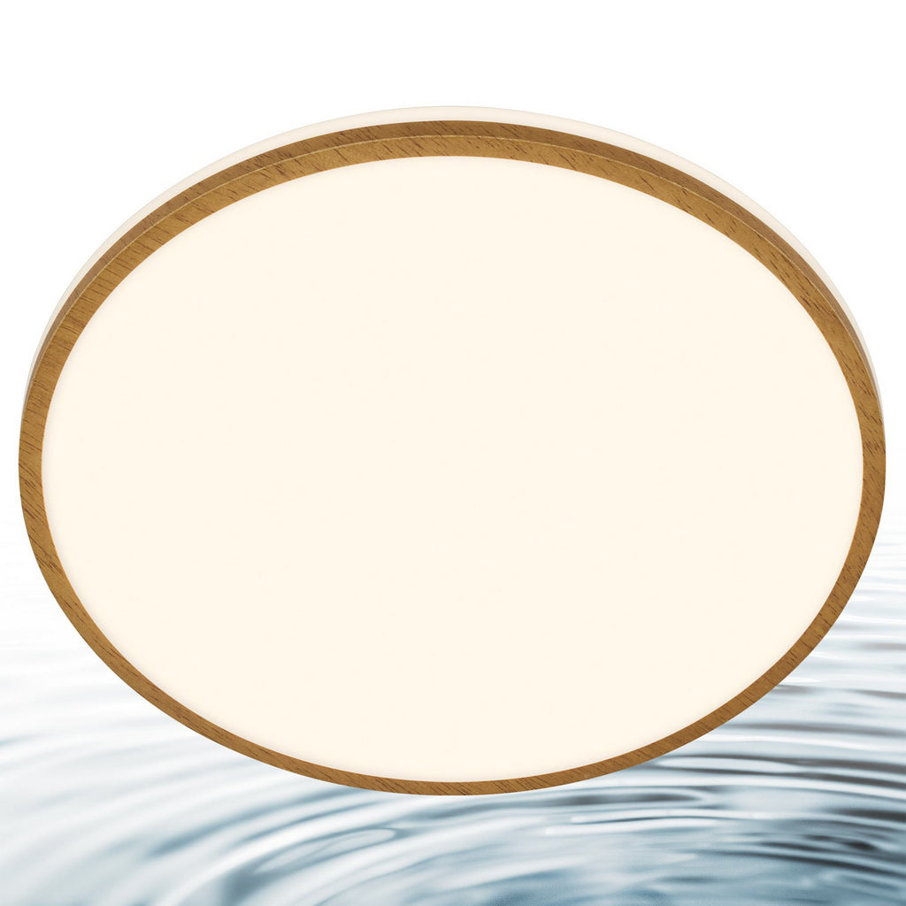 LED taklampe Acorus Ø33 cm hvit trefarget lysdetalj