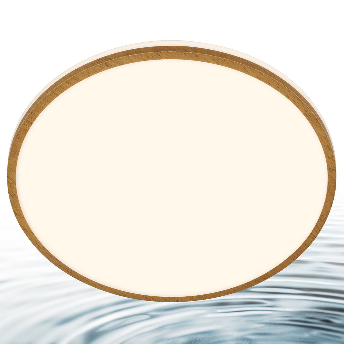 LED taklampe Acorus Ø33 cm hvit trefarget lysdetalj