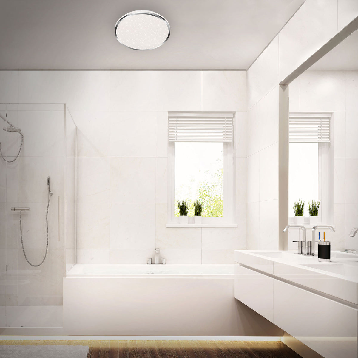 LED taklampe Acorus stjerndekor detalj av stjerndekor