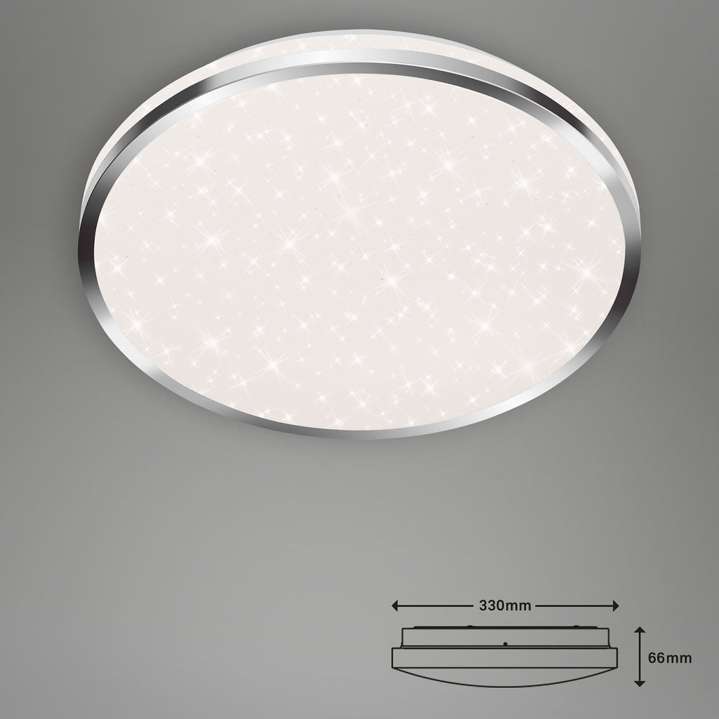 LED taklampe Acorus stjerndekor montert i tak