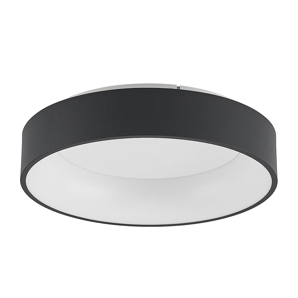 LED taklampe Aleksi dimbar svart CCT Ø45 cm montert i rom