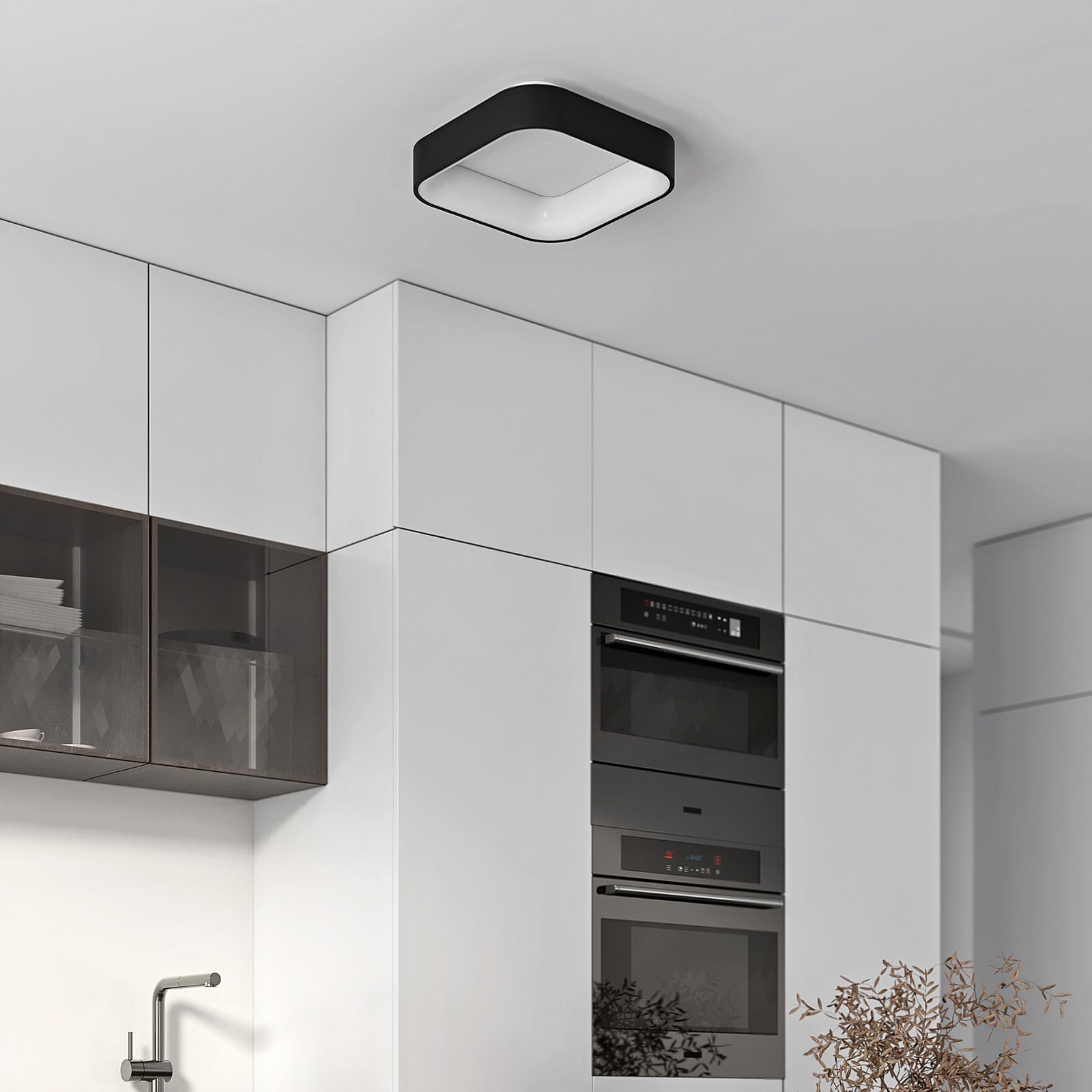 LED taklampe Aleksi svart CCT dimbar bakside
