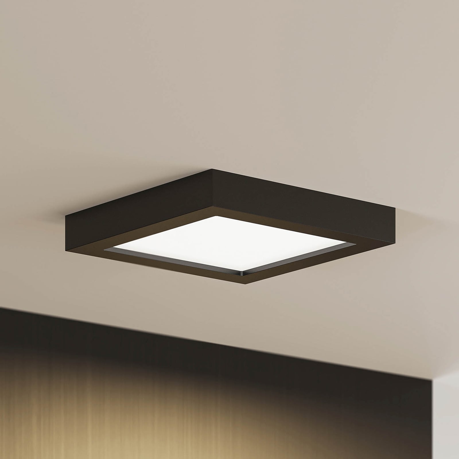 LED taklampe Alette dimbar CCT svart 22,7 cm forfra