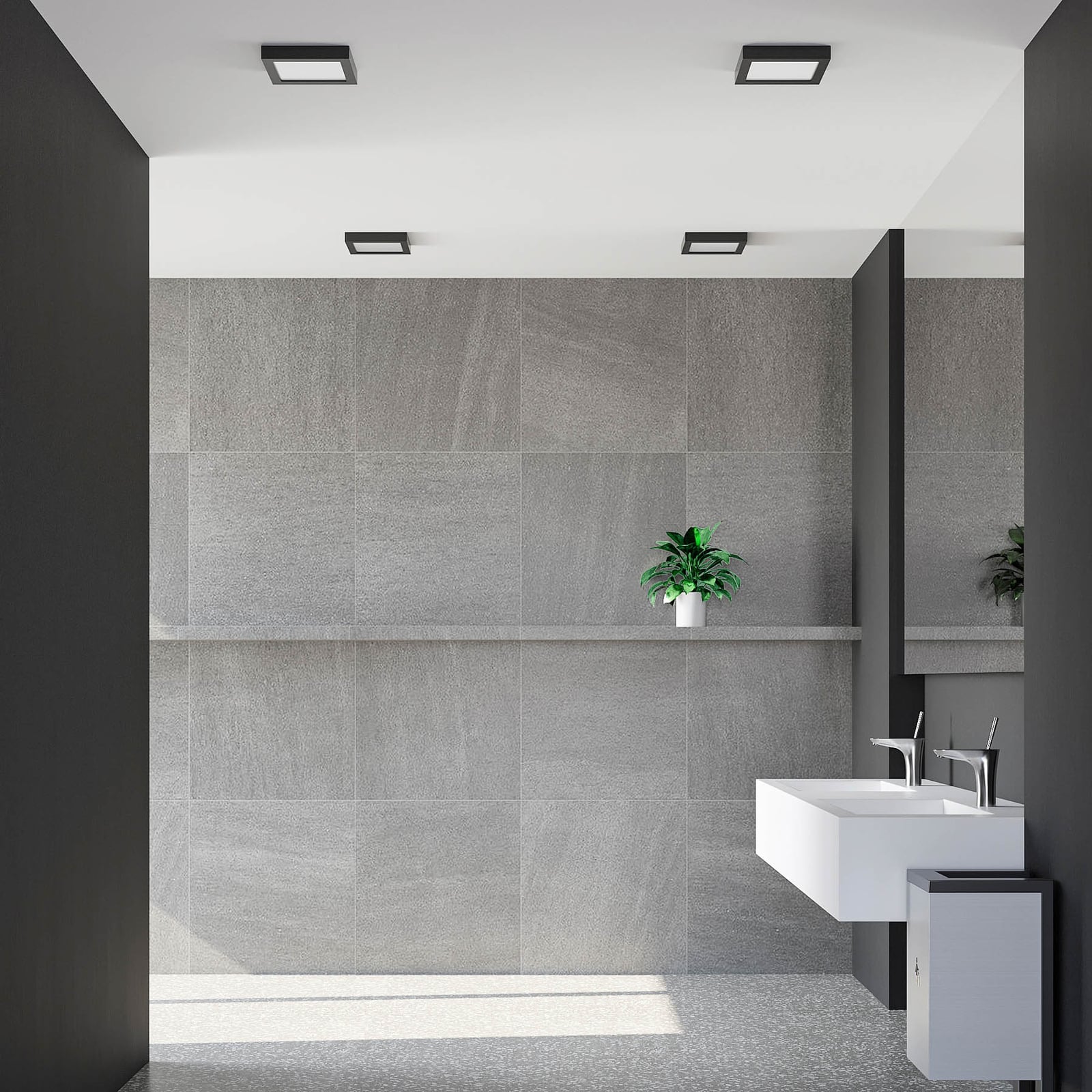 Detalj av LED taklampe Alette dimbar CCT svart 22,7 cm