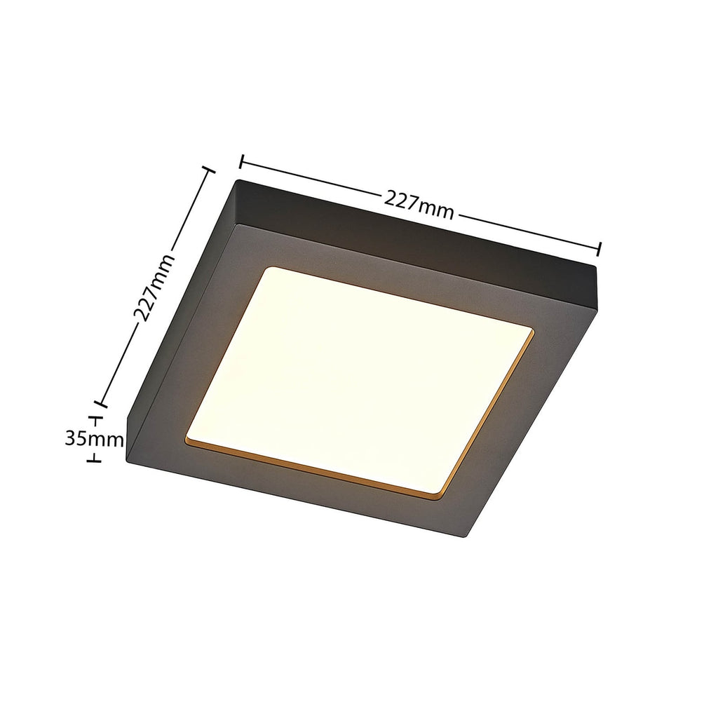 Nærbilde av LED taklampe Alette dimbar CCT svart 22,7 cm