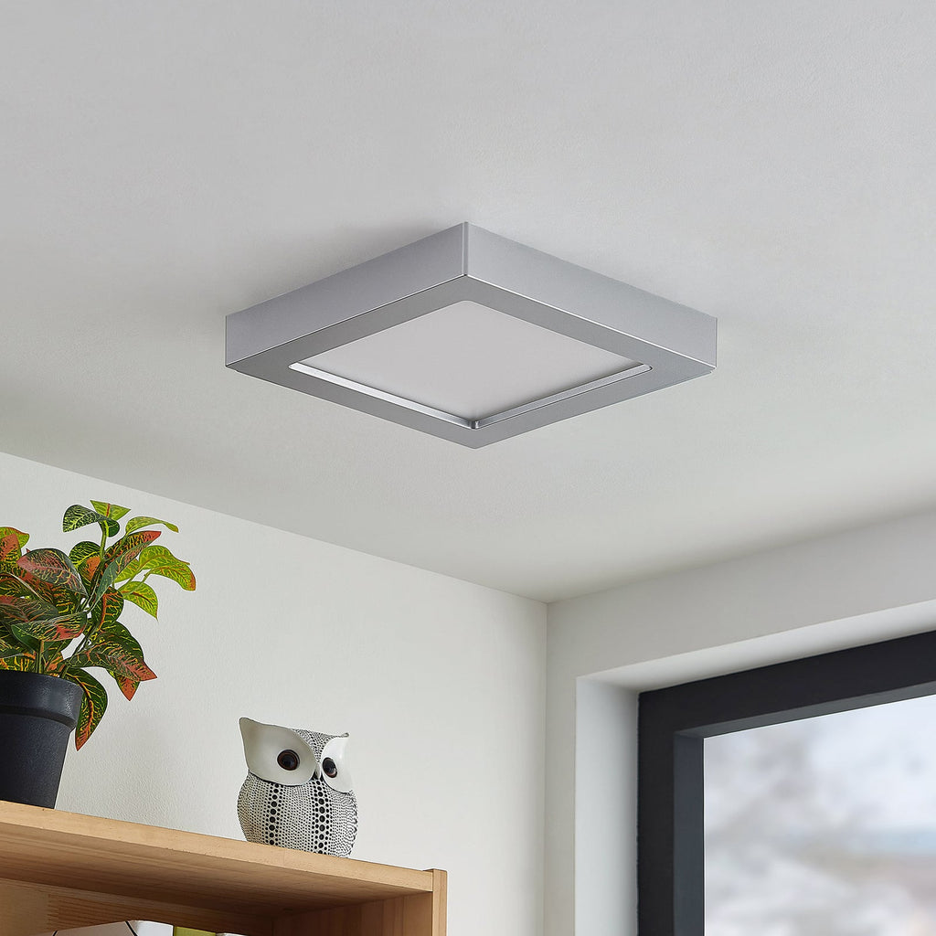 LED taklampe Alette dimbar sølv 22,7 cm 24W IP44 forfra
