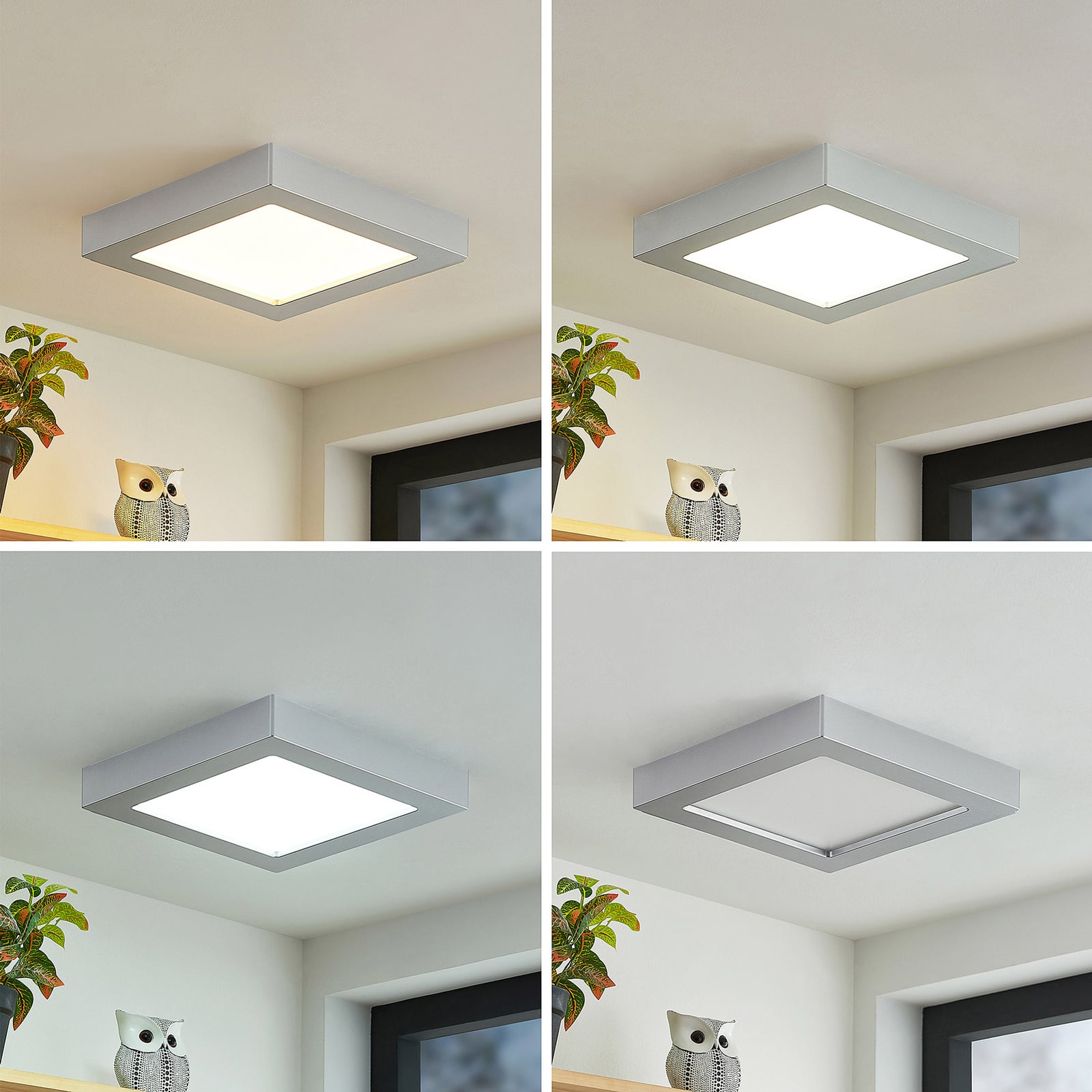 LED taklampe Alette dimbar sølv sideprofil