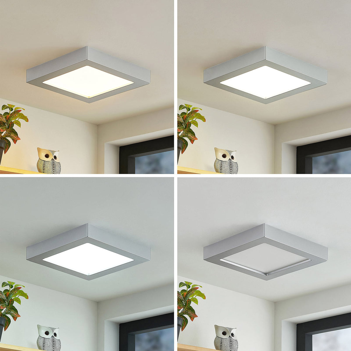 LED taklampe Alette dimbar sølv sideprofil