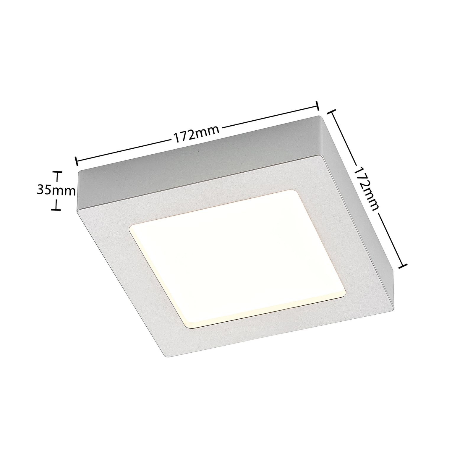 LED taklampe Alette dimbar sølv nærbilde av LED-lys