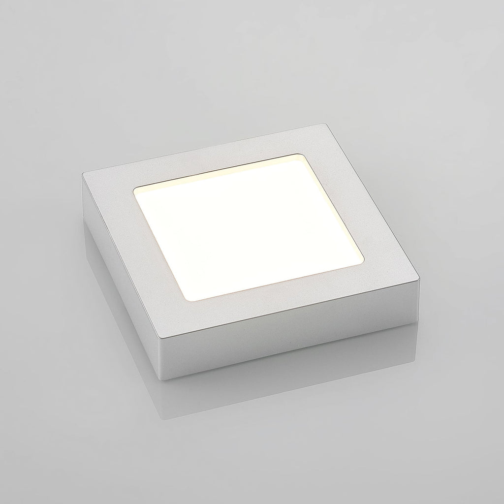 LED taklampe Alette dimbar sølv 17,2 cm IP44 CCT - Prios