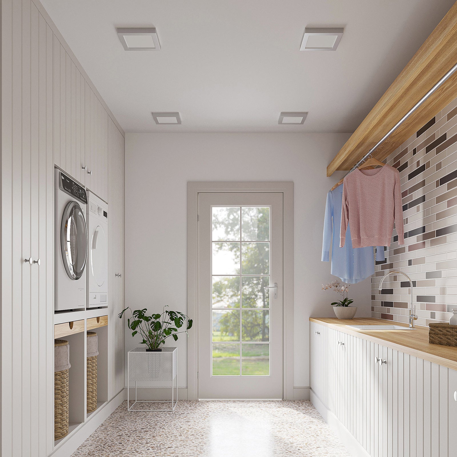 LED taklampe Alette dimbar sølv detalj
