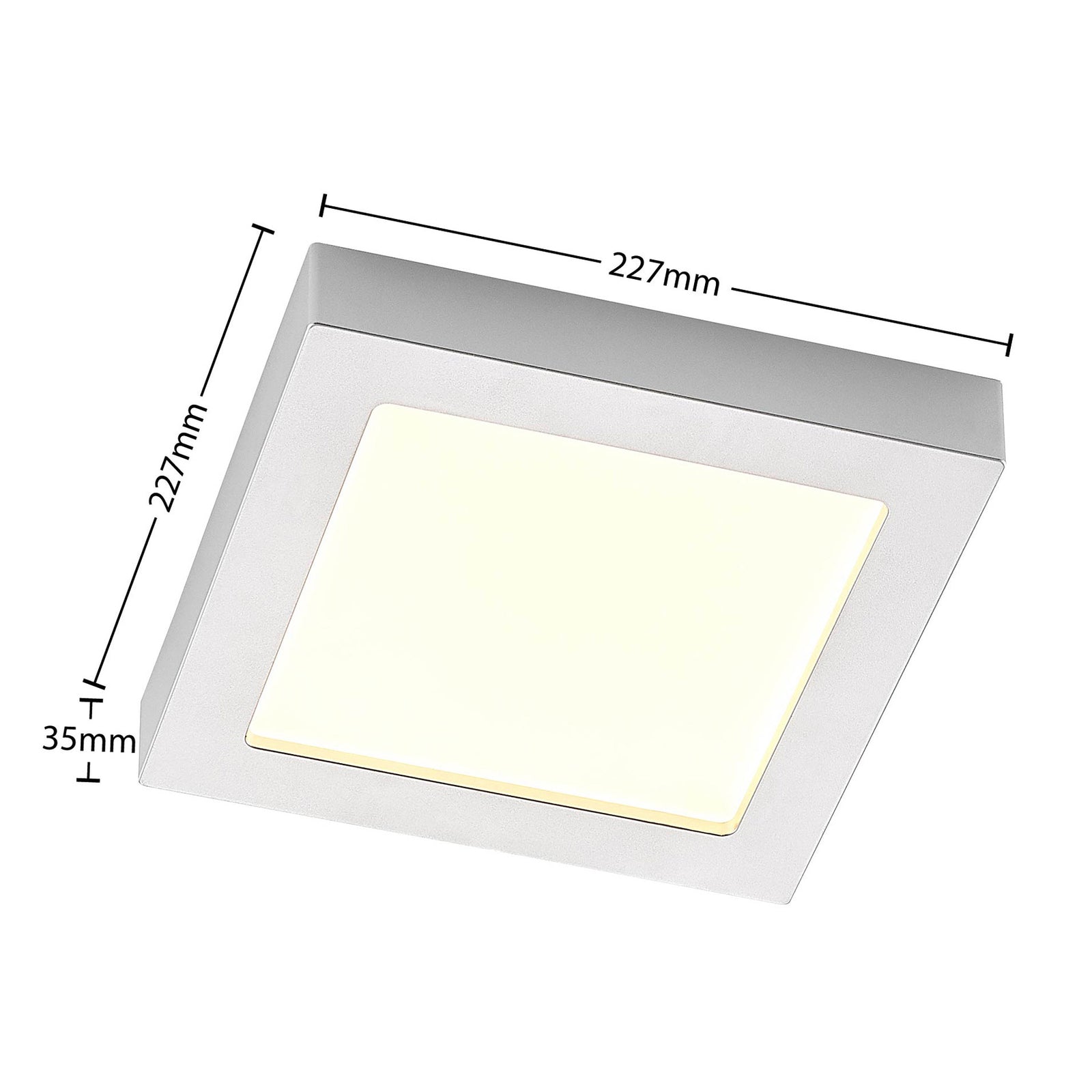 LED taklampe Alette dimbar sølv side
