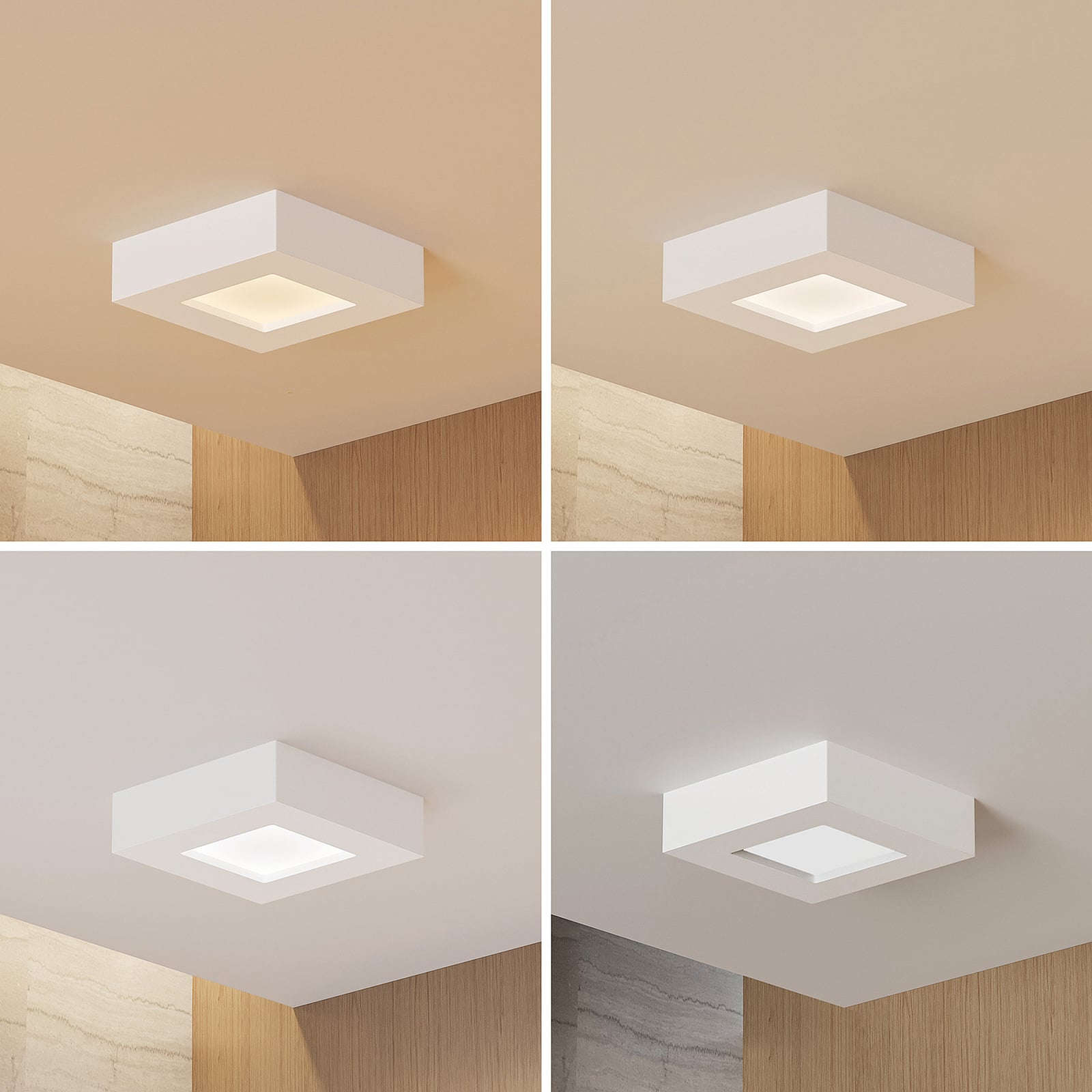 LED taklampe Alette hvit 12,2 cm dimbar IP44 bakside