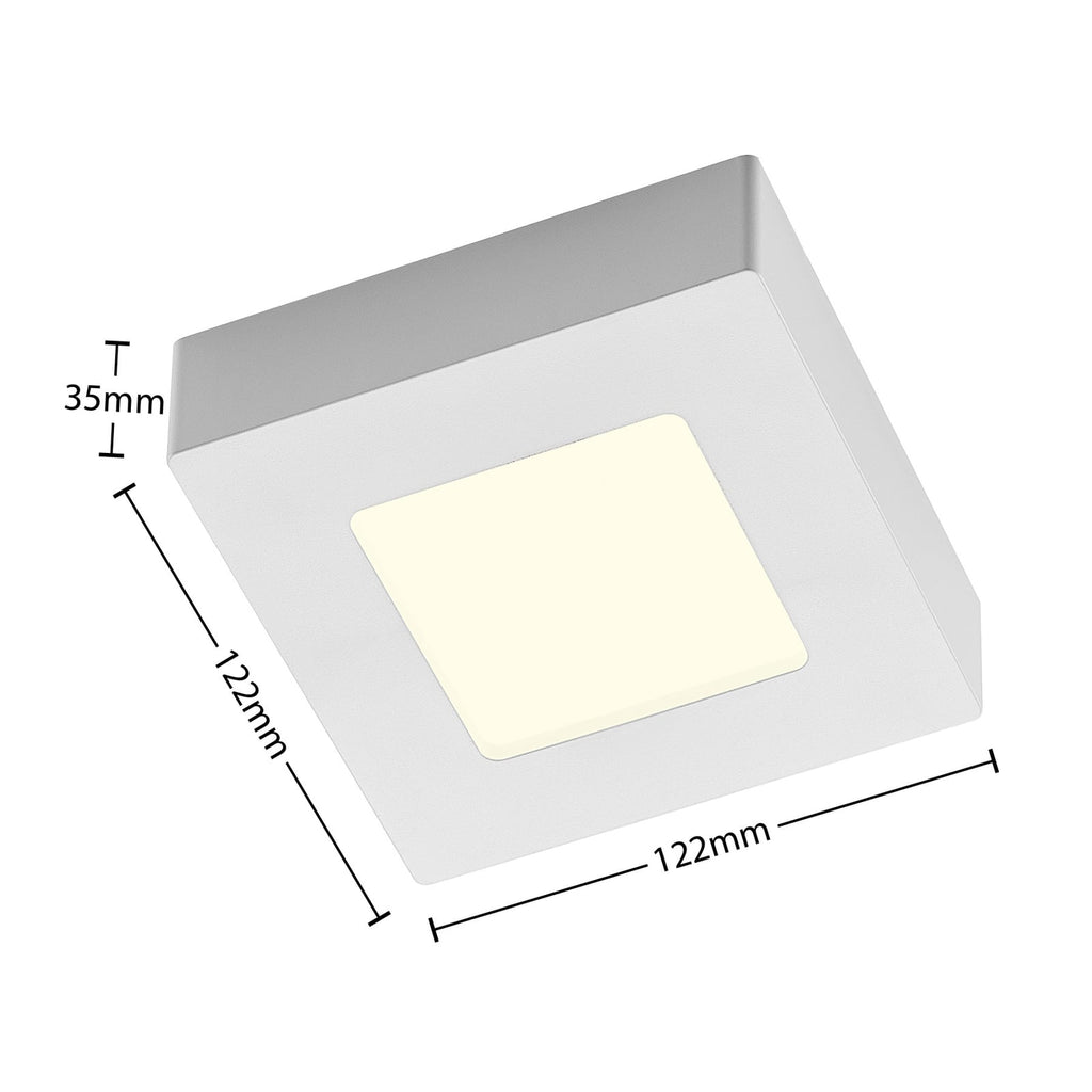 LED taklampe Alette hvit 12,2 cm dimbar IP44 sideprofil