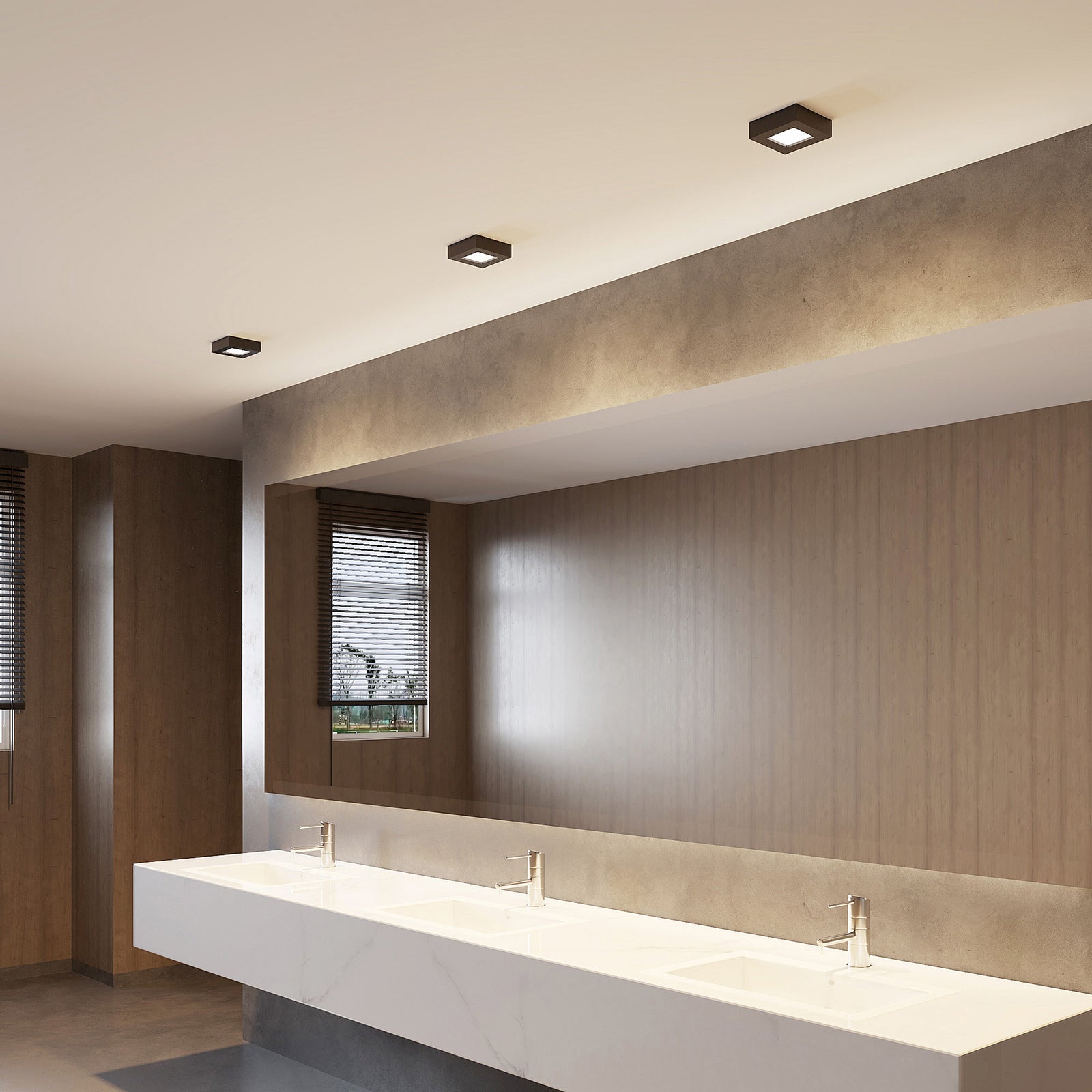 Detalj av LED taklampe Alette svart CCT dimbar IP44 6W