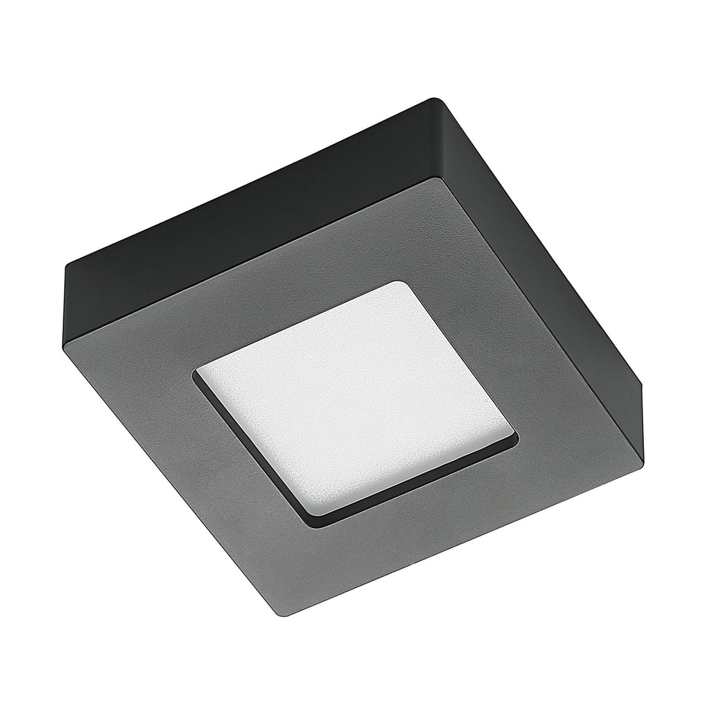 Montert LED taklampe Alette svart CCT dimbar IP44 6W i rom