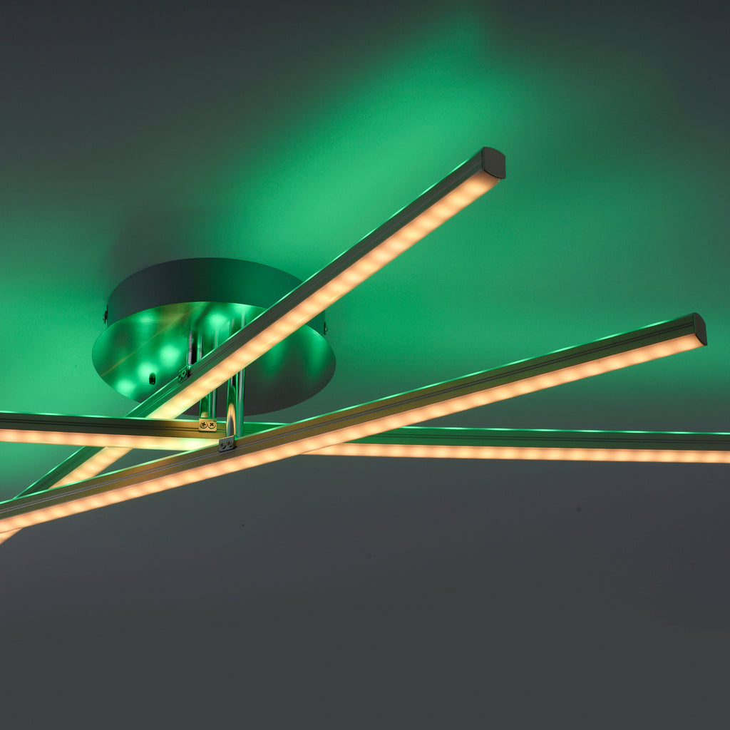 LED taklampe Alina CCT RGB dimbar med fjernkontroll 78 cm montert i tak