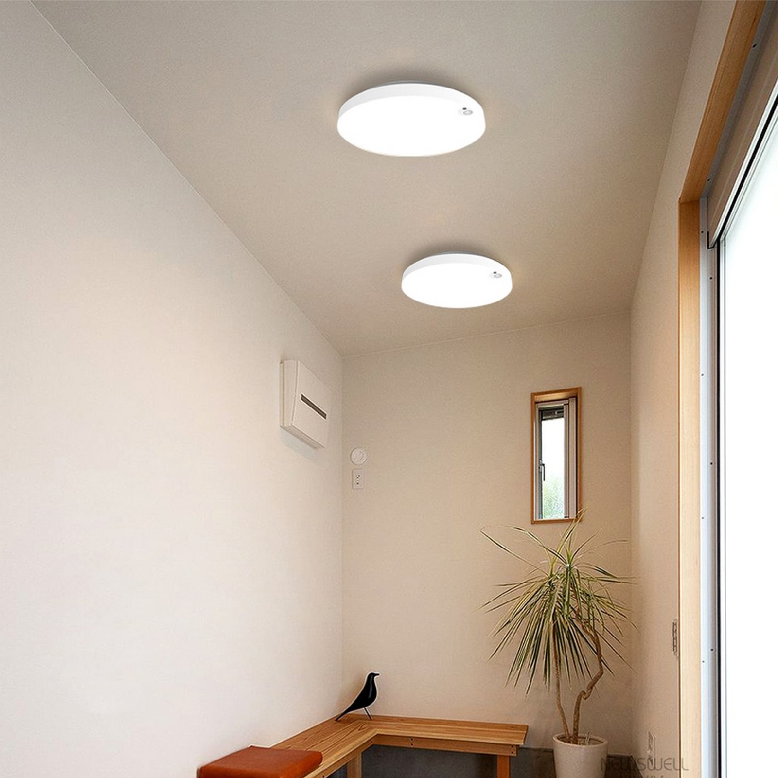 LED taklampe Allrounder 2 med bevegelsessensor ledning og tilkobling