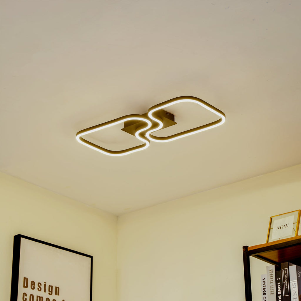 LED taklampe Amiya firkantet svart aluminium 64 cm bakside