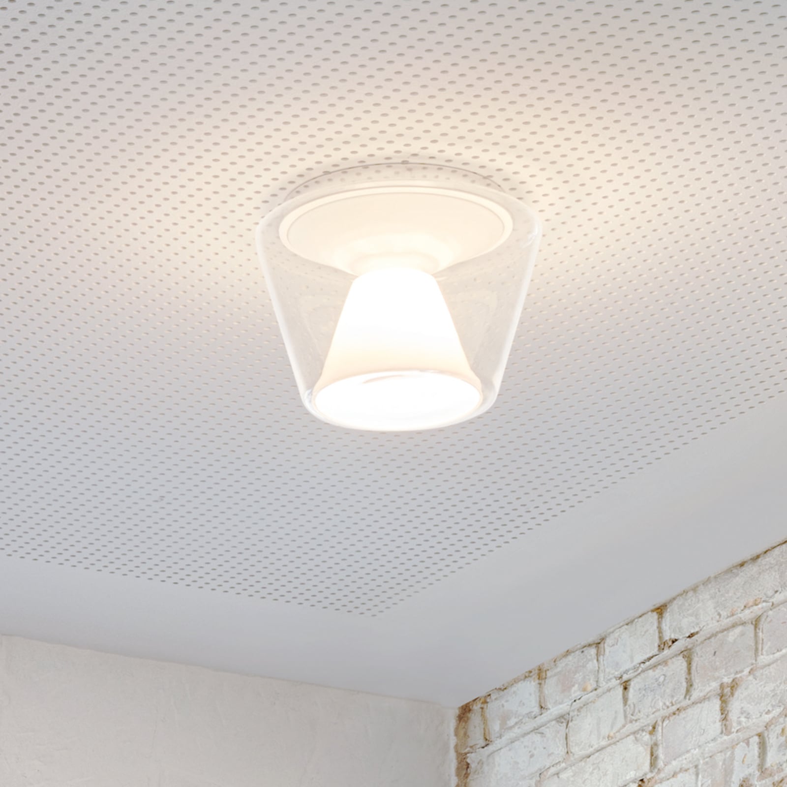 LED taklampe Annex L krystallglass konisk bakside