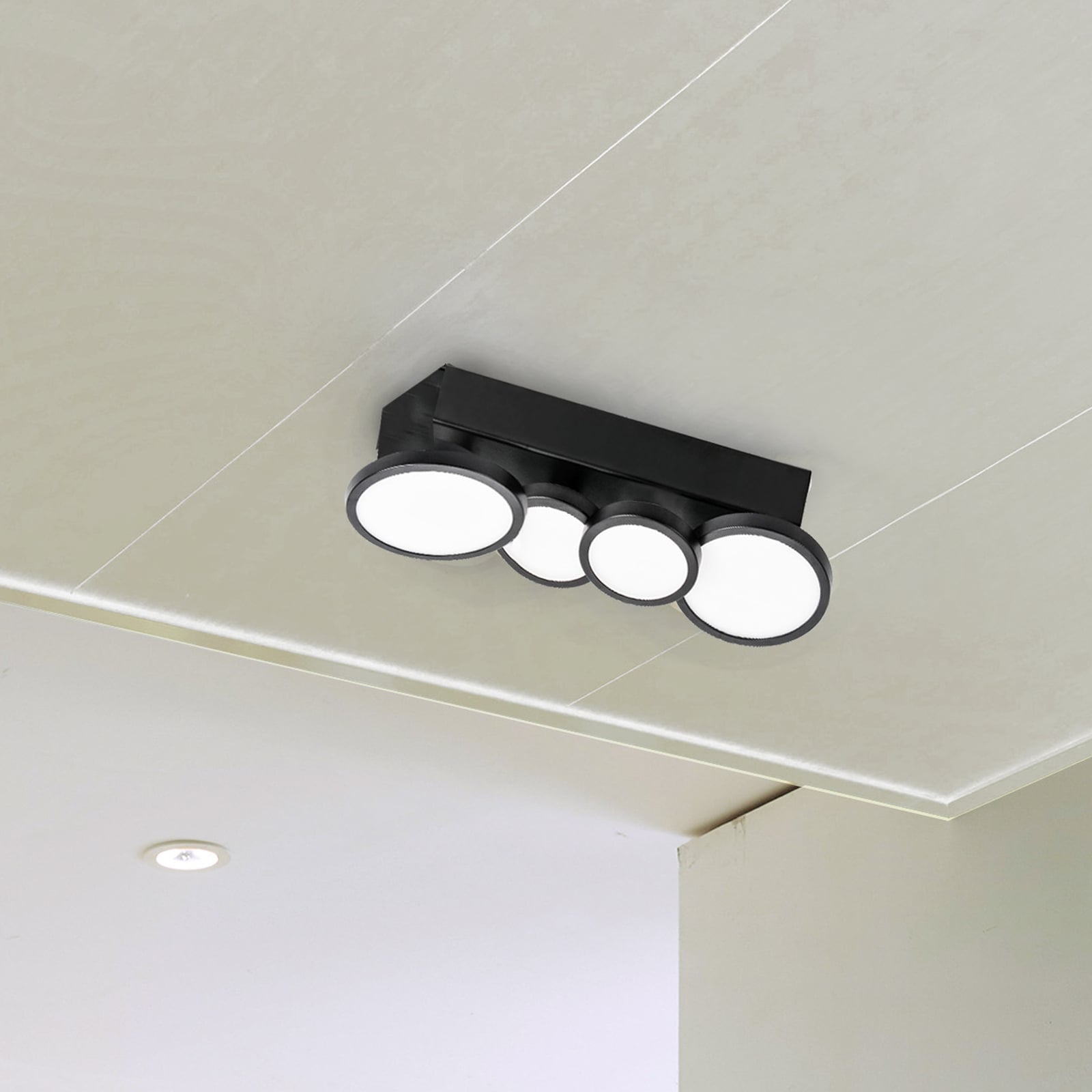 LED taklampe Aqua 4-lys GU10 svart IP44 forfra