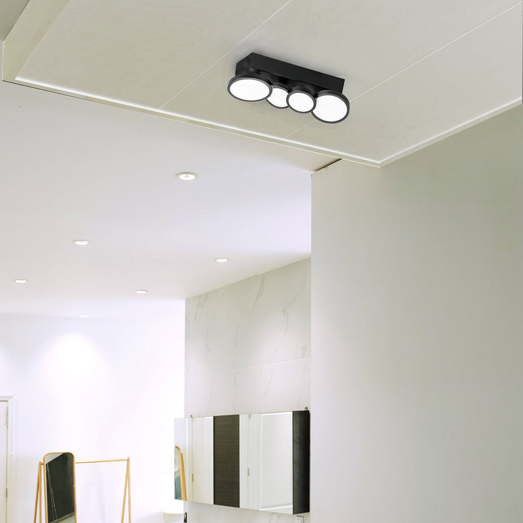 Detaljbilde av LED taklampe Aqua 4-lys GU10 svart IP44