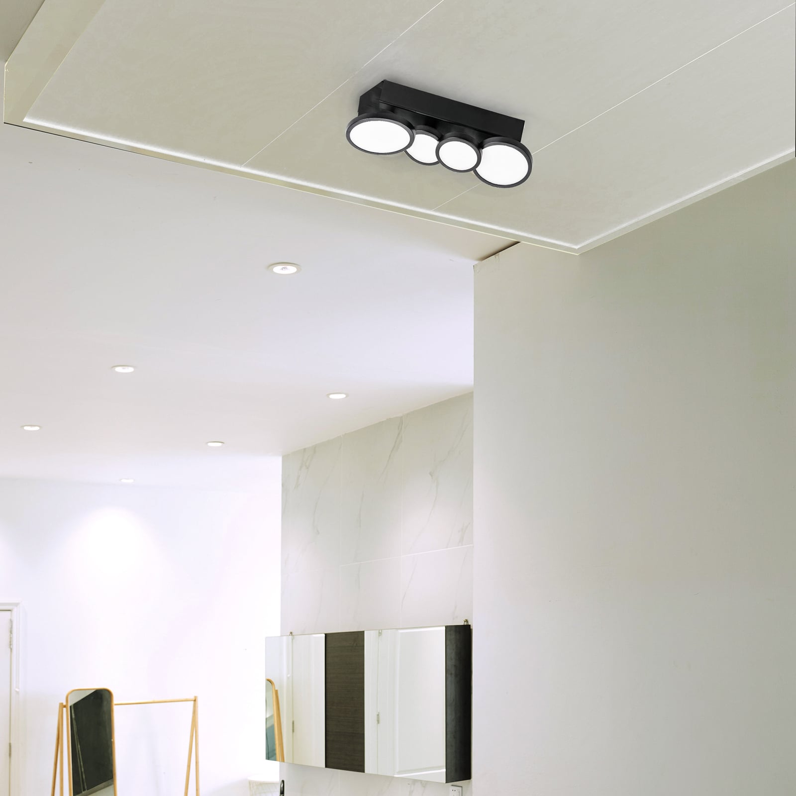 Detaljbilde av LED taklampe Aqua 4-lys GU10 svart IP44