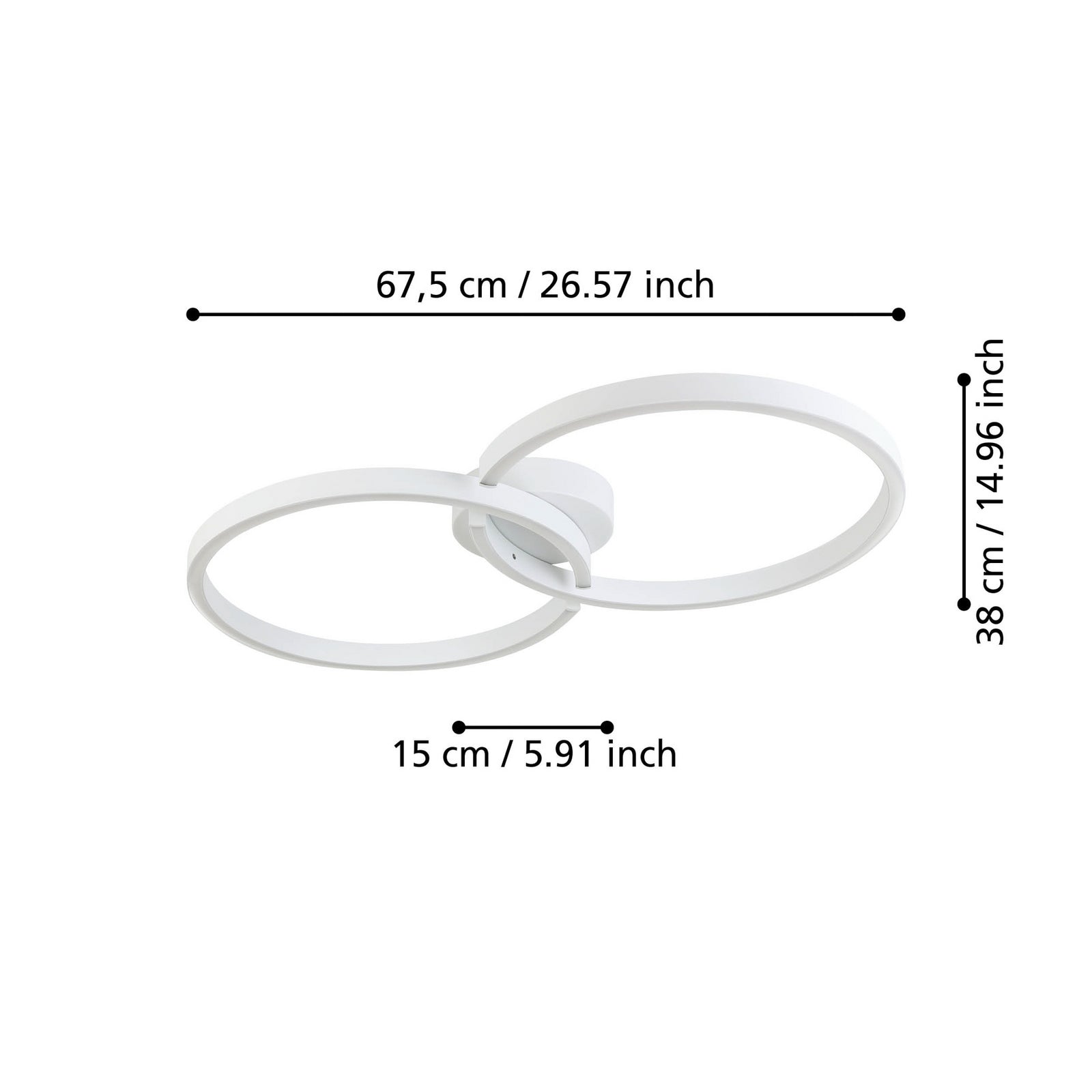 Detalj av LED taklampe Armandolo hvit CCT RGB dimbar 67 cm
