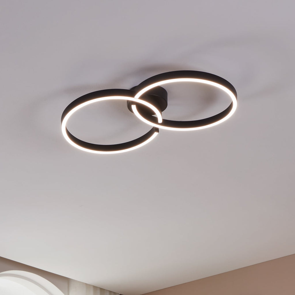 LED taklampe Armandolo svart CCT RGB dimbar 67 cm forfra