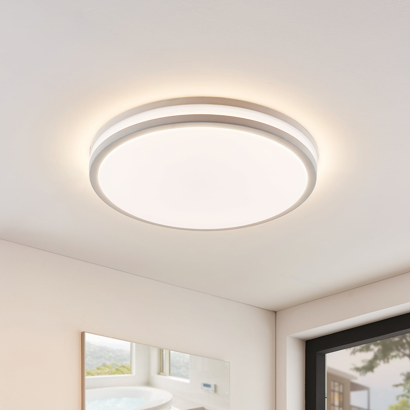 LED taklampe Arnim dimbar CCT hvit Ø49 cm IP44 forfra