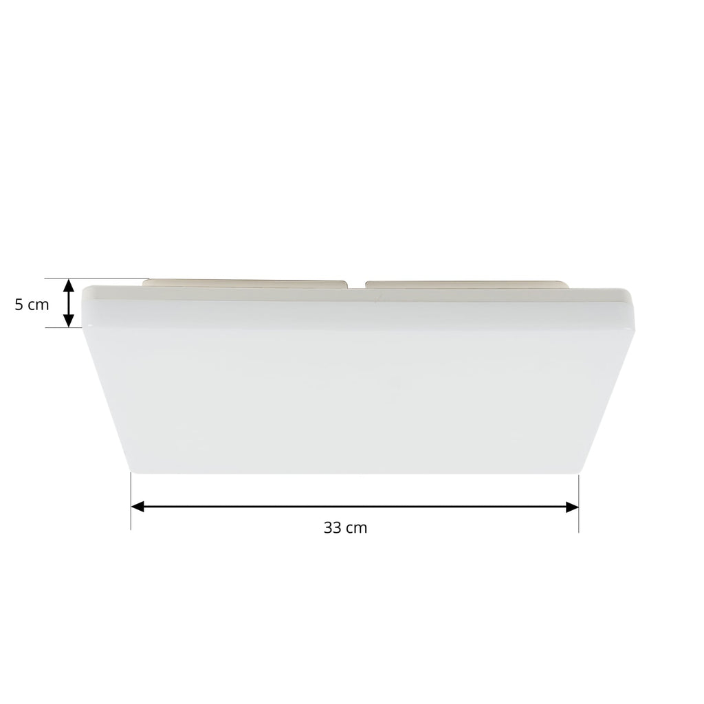 LED taklampe Artin kvadratisk hvit 33 cm montert i rom