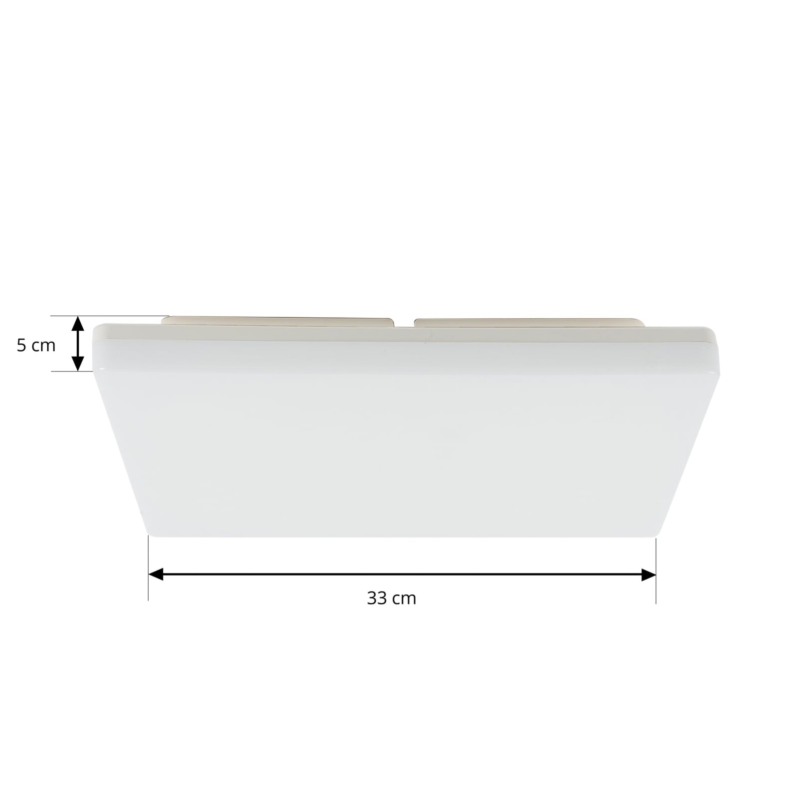 LED taklampe Artin kvadratisk hvit 33 cm montert i rom