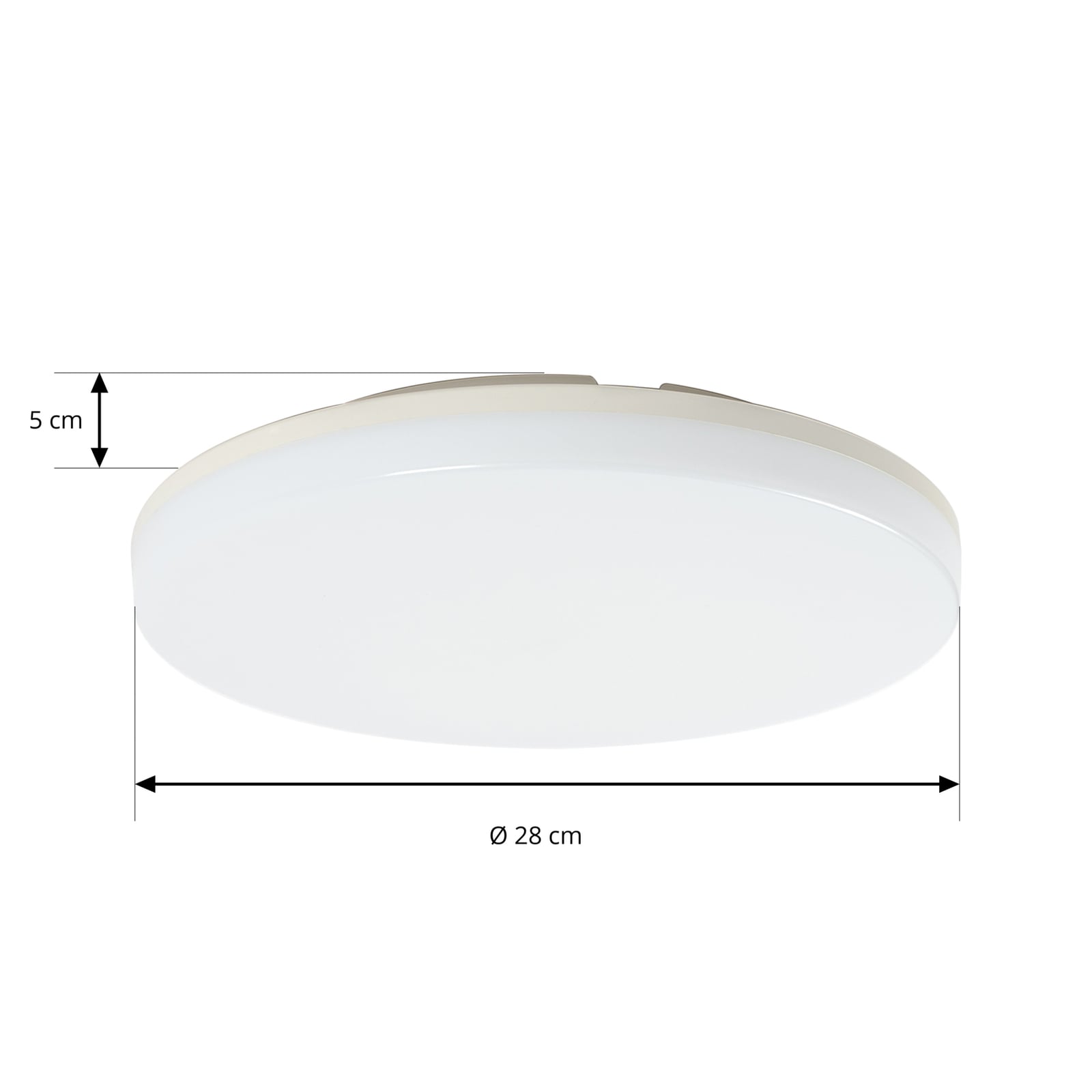 LED taklampe Artin rund plast Ø28 cm CCT IP65 montert i rom