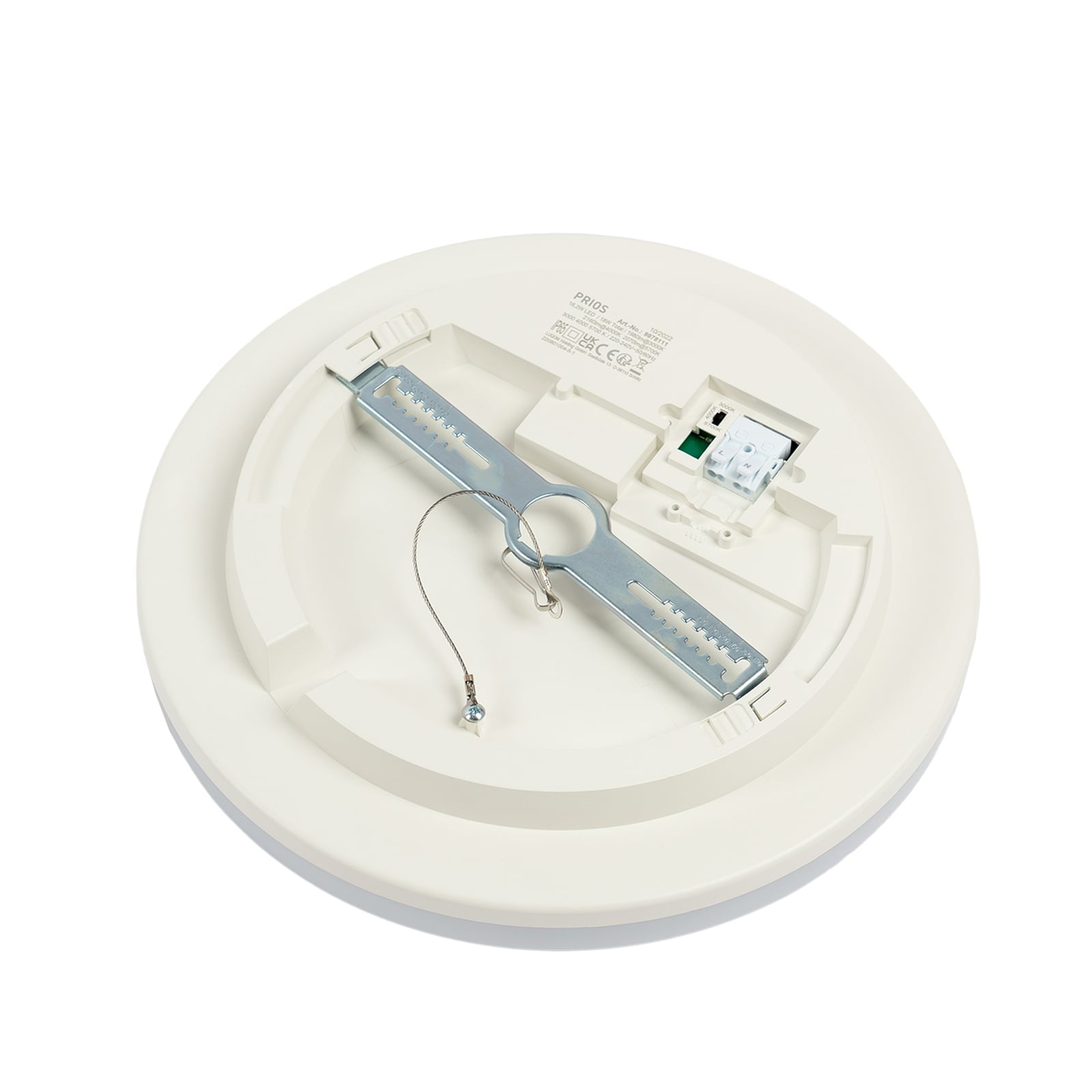 LED taklampe Artin rund plast Ø28 cm CCT IP65 lysdetalj