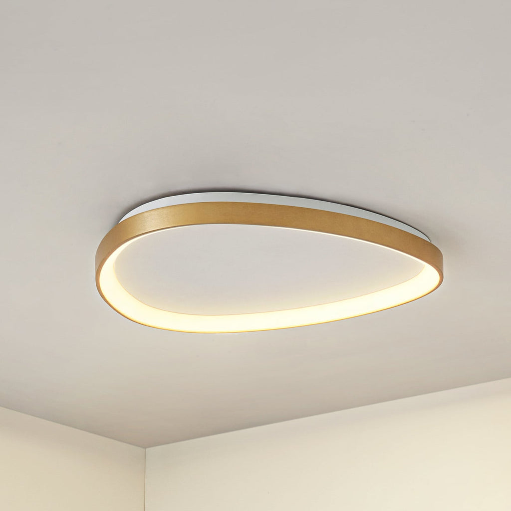 LED taklampe Asken dimbar gull CCT Ø61 cm 48W forfra