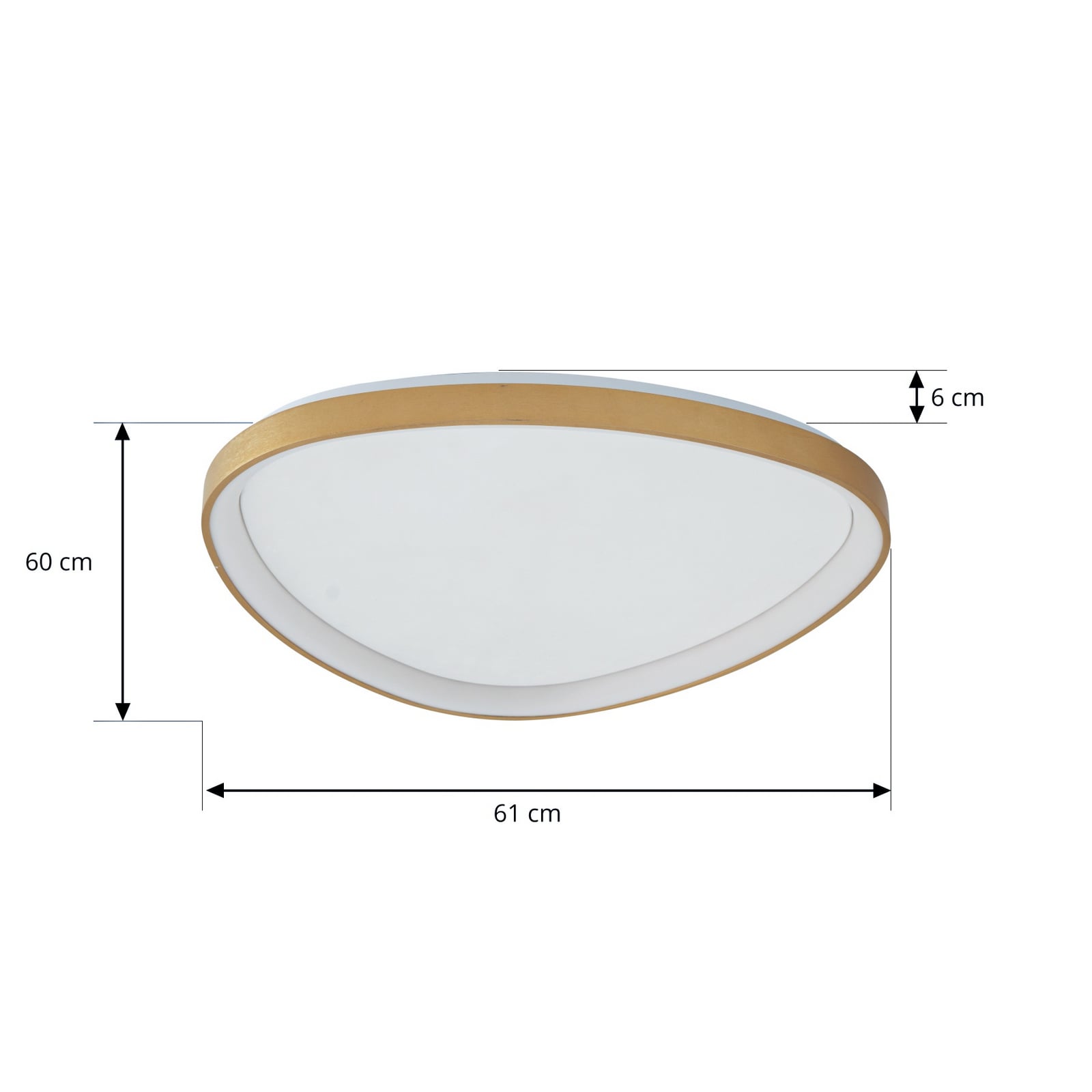 LED taklampe Asken dimbar gull CCT Ø61 cm 48W nærbilde