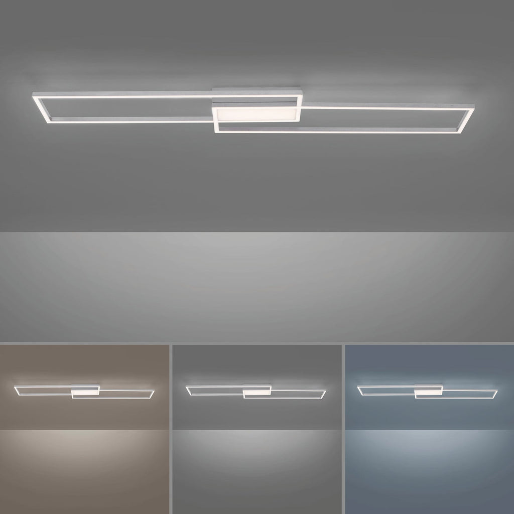LED taklampe Asmin CCT dimbar stål 109,5x25,7 cm detalj