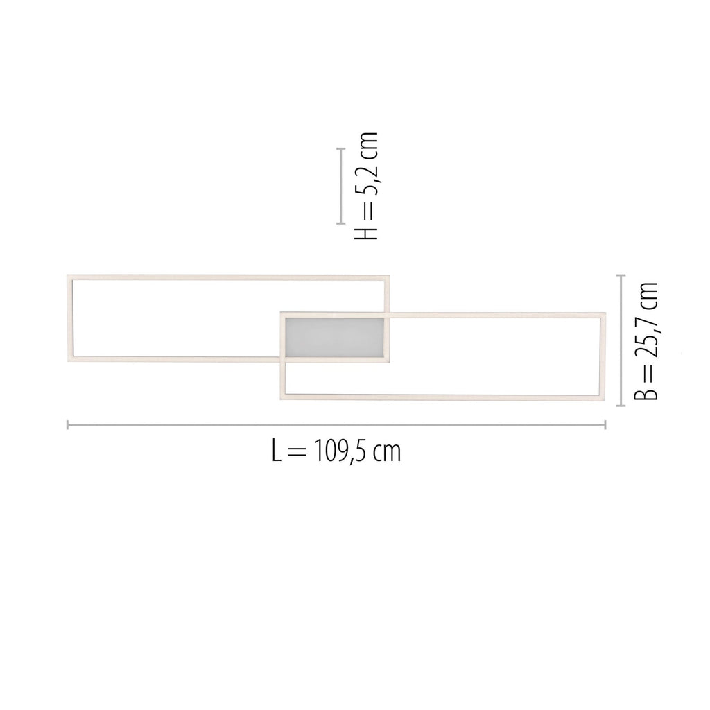 LED taklampe Asmin CCT dimbar stål 109,5x25,7 cm aluminium design