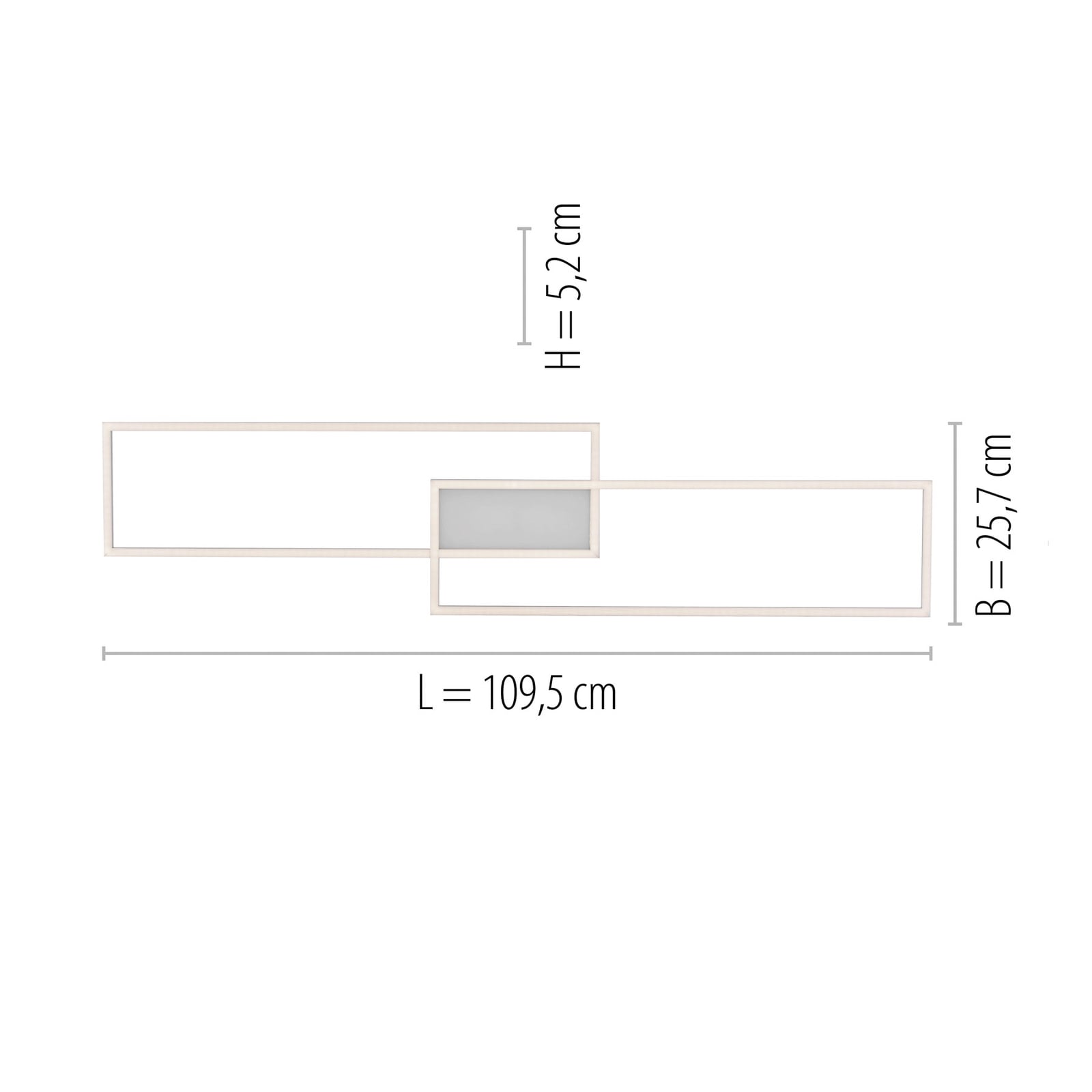 LED taklampe Asmin CCT dimbar stål 109,5x25,7 cm aluminium design