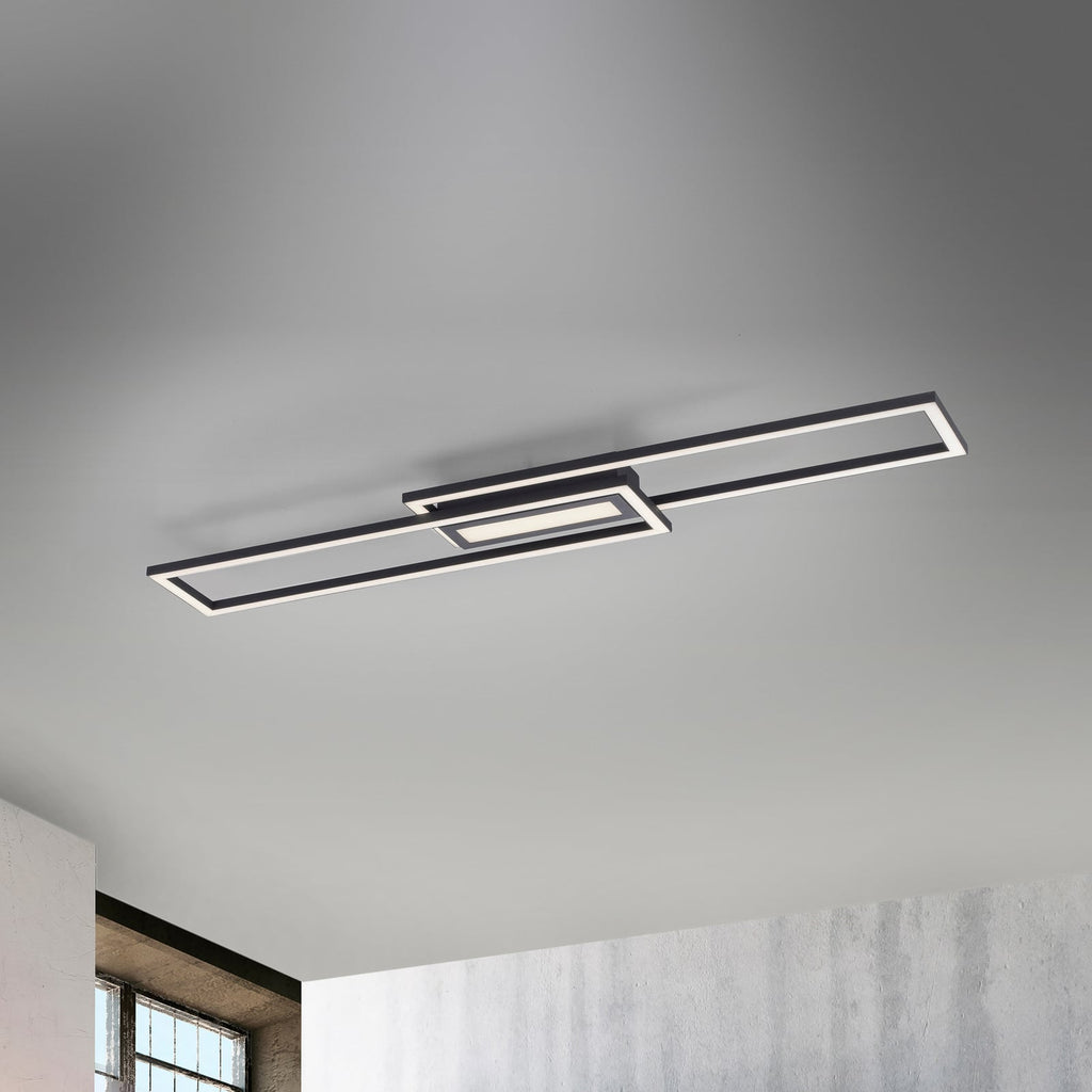 LED taklampe Asmin CCT dimbar svart forfra