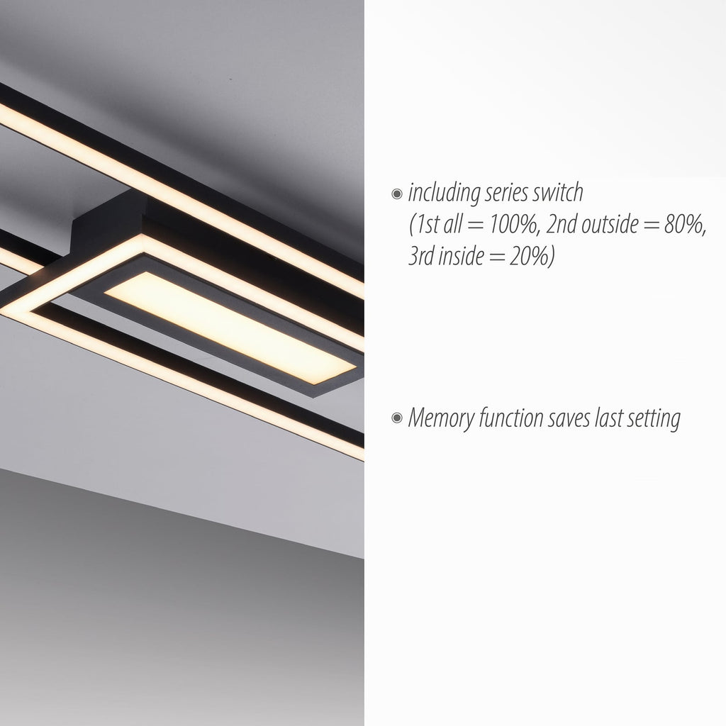 LED taklampe Asmin CCT dimbar svart design
